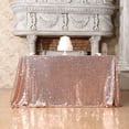 thumbnail image 2 of Mantel y camino de mesa cuadrados de 50 x 50 pulgadas para bodas, cumpleaños, graduaciones y despedidas de soltera. Decoración de mesa con lentejuelas de oro rosa brillante, 2 of 6