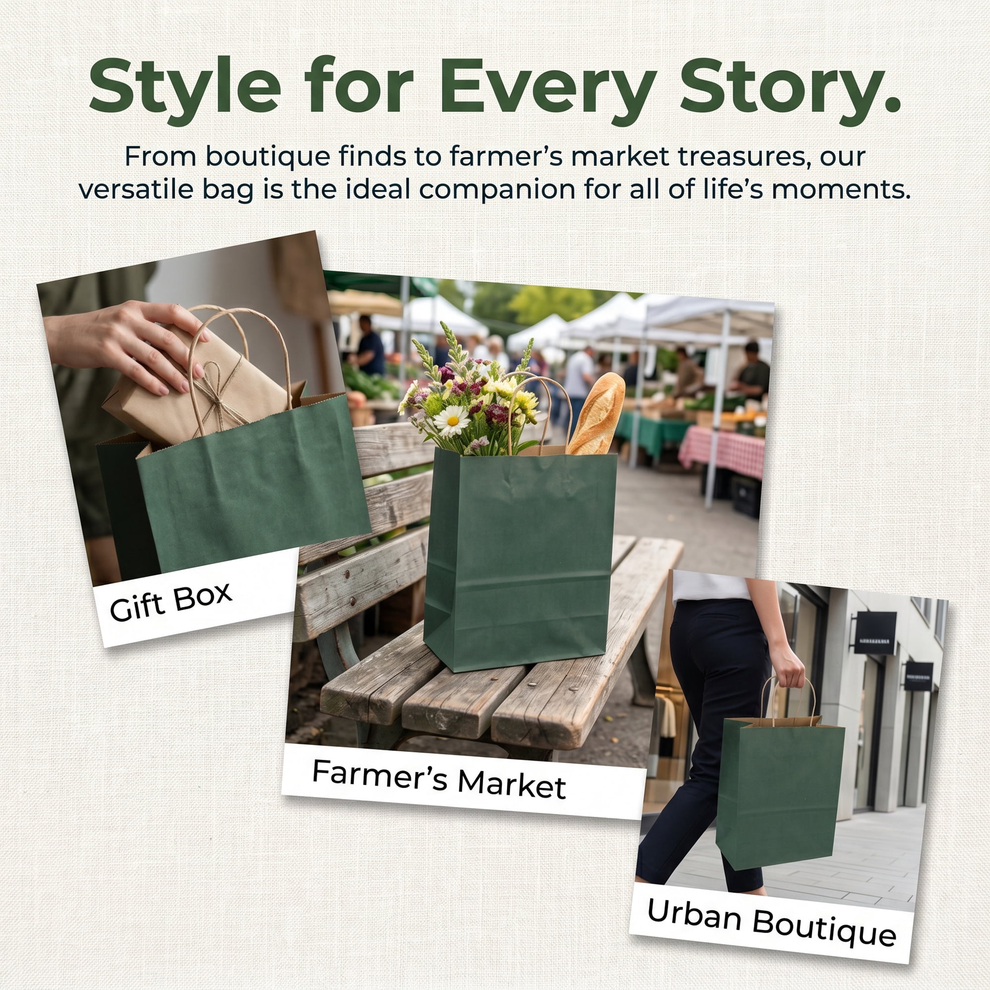 Unique Bargains 10Pcs Heavyweight Premium Gift Bags with Handles Green 5.9" x 3.1" x 8.3"