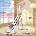 thumbnail image 3 of Stair Stepper with Resistance Home-Upgrade Vertical Climber Workout Machine for Full-Body Exercise Climber Fitness Equipment with Stable Frame Adjustable Handlebar-Pink, 3 of 10