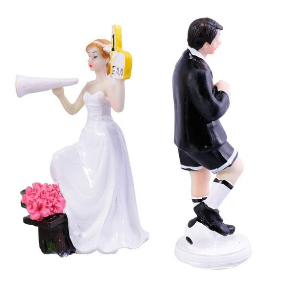 KALLORY  Soccer Theme Wedding Cake Topper Bride and Groom Lovers Bridegroom