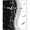 thumbnail image 2 of Music Blanket Gifts for Women Girls Men, Abstract Piano Music Note Decoration for Home Bedroom Living Room Chair Sofa, Soft Comfortable Lightweight Throw Blankets Black 50"x60", 2 of 5