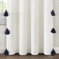thumbnail image 6 of Lush Decor Boho Faux Linen Texture Tassel Single Window Curtain Panel - White/Gray - 84 x 52, 6 of 9