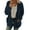 Dark Blue, variant on Women Casual Plus Size Lady Zip Jacket Plush Sweater Pockets Outerwear Womens Cardigan Buttons Cardigan Coat