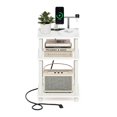 thumbnail image 6 of Furinno Just 3-Tier Turn-N-Tube Open Storage Side Table, End Table with USB and Type-C Charging Station, White/White, 6 of 8