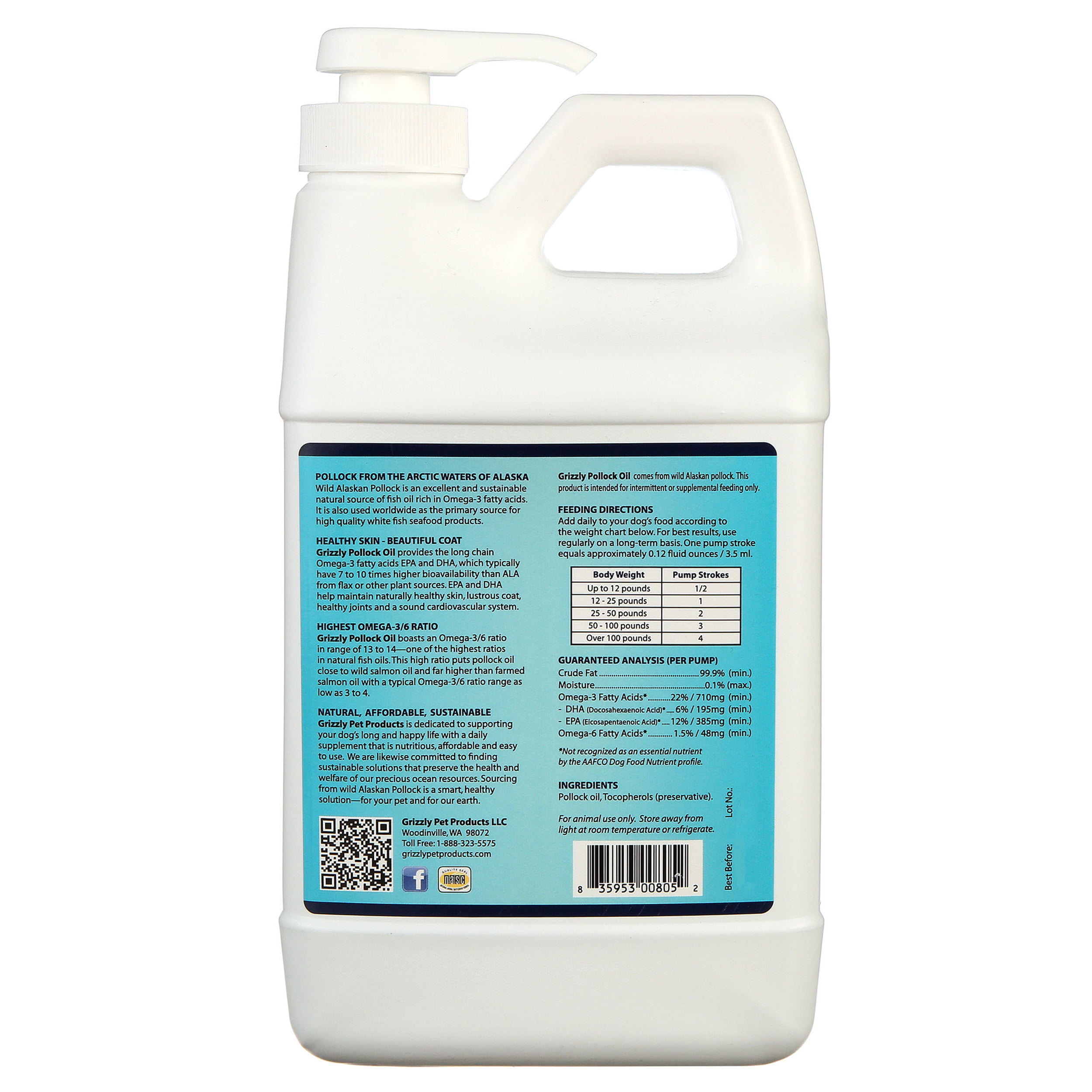 grizzly pollock oil 64 oz