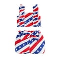 thumbnail image 1 of Bagilaanoe Toddler Baby Girl Independence Day Clothes Set Stripe Star Print Sleeveless Camisole Tops + Elastic Waist Shorts with Bow, 1 of 9