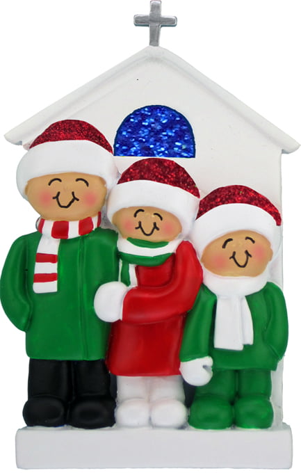 2 People Ornament Ornament Central Family at Church Multi-Color