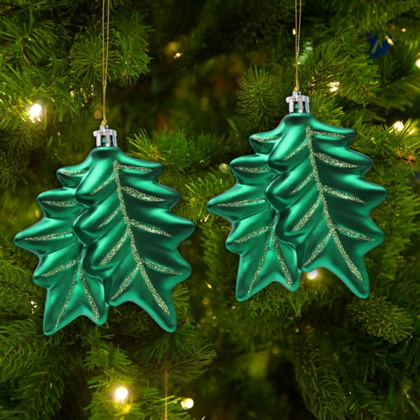 Adorno colgante de árbol de Navidad 2 Pack | Accesorios decorativos ligeros para el coche y el hogar | Diseño Rojo Festivo, Fácil Fijación de Cordón | Decoración navideña duradera para ventanas,