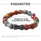 thumbnail image 2 of Paquete de 2 pulseras de cerámica coloridas, estilo étnico simple, variedad de formas, cadena de mano elástica para mujeres y niñas, 2 of 6