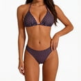 thumbnail image 4 of Stamzod 2026 Womens Polka Printed Bikini Sets Halter Cheeky Bathing Suits Back Braided Straps Triangle Bikini Swimsuit Purple-2 XS, 4 of 8