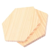 WHAMVOX Hexagon Shaped Wood Craft Panels for DIY Painting and Home Decor Multi Unfinished Wood Pieces 2pcs
