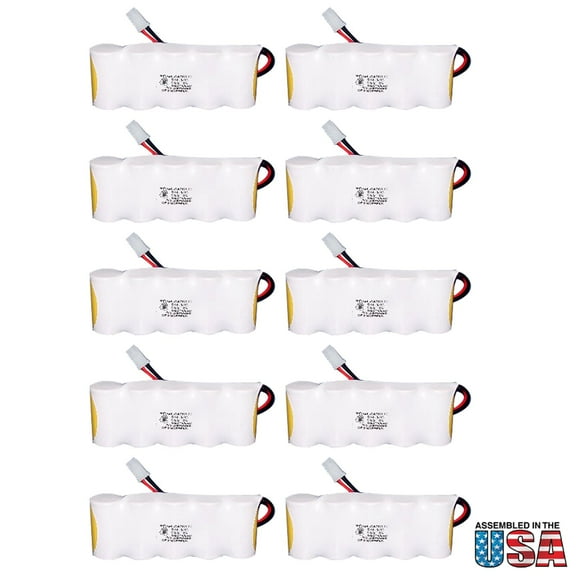 10pc Emergency Light Battery for Lithonia ELB0604N 406796-000 Flat Pack