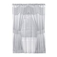 thumbnail image 3 of Woven Trends Halley 6 Piece Window Curtain Set, Victorian Style Curtains 84 Inches Long, Window In A Bag Curtain and Valance Set for Living Room and Bedroom, Rod Pocket 56" x 84", Silver, 3 of 3