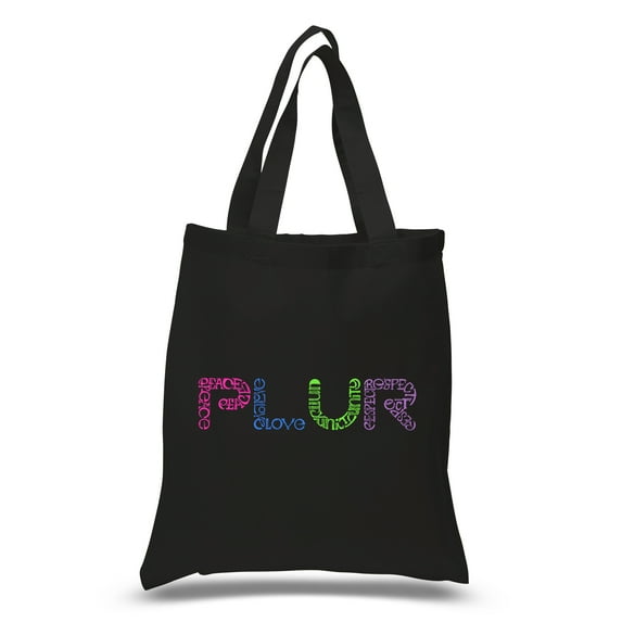 LA Pop Art Small Word Art Tote Bag - PLUR