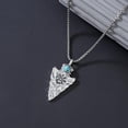thumbnail image 4 of AOBOCO Arrowhead Necklace for Men 925 Sterling Silver Natural Gemstone Viking Arrow Pendant Jewelry Gifts for Father, 4 of 9