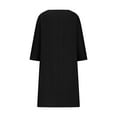 thumbnail image 4 of QIPOPIQ Robe Longue Décontractée Basique pour Femmes, Coupe Ample, Manches 3/4, Col en V, Liquidation, 4 of 5