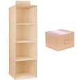 thumbnail image 2 of Organizador de armario colgante de 4 estantes con 1 ropa interior/calcetines, cajón divisor para ahorrar espacio, bolsa de almacenamiento de tela plegable, 2 of 5