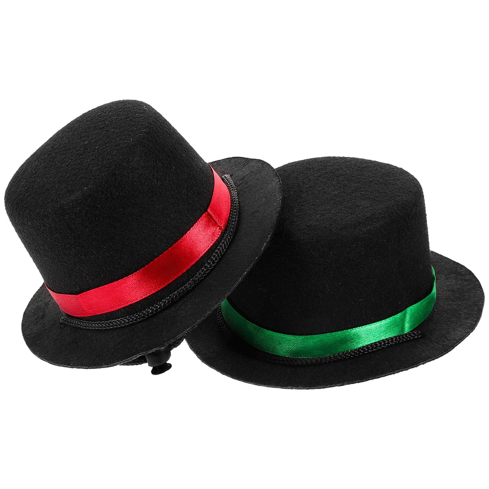 OUNONA 2Pcs Small Christmas Pet Hats with Adjustable Chin Strap for Dogs and Cats Assorted Colors