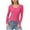 P02-Hot Pink, variant on Towmus Womens Long Sleeve Scoop Neck Ribbed Knit Fitted Casual Tops Tee Slim Basic Shirts, Hot Pink, M