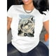 thumbnail image 1 of Camiseta blanca de moda para mujer con un diseño creativo y alegre de montaña nevada. Cuello redondo informal de manga corta, mezcla de algodón ligera, perfecta para la comodidad del verano. Top depor, 1 of 7