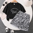 thumbnail image 2 of Utlike Girls Clothing Set Summer Print Short Sleeve Top & Casual Shorts 2 Piece Set Classic Comfort Outfits Size 8 Years-9 Years, 2 of 9