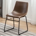 thumbnail image 6 of Roundhill Furniture Aryven Industrial 7-Piece Dining Set, Rustic Dark Pine / Antique Brown, 6 of 14