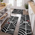thumbnail image 2 of Black Halloween Spider Webs Kitchen Rugs Sets Of 3,Kitchen Runner Rugs Non Skid Washable,Decorative Kitchen Floor Mats for Kitchen,Sink,Laundry,17"x30"+ 17"x47" + 17"x59", 2 of 6