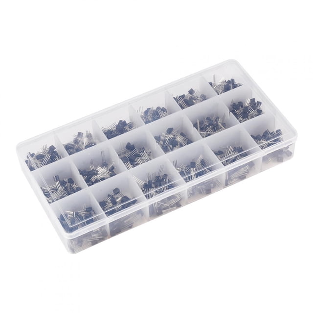 Uadme Transistores Mixtos, 900 Piezas 18 Tipos Kit De Transistores Surtido De Componentes Electrónicos A1015-2N5551