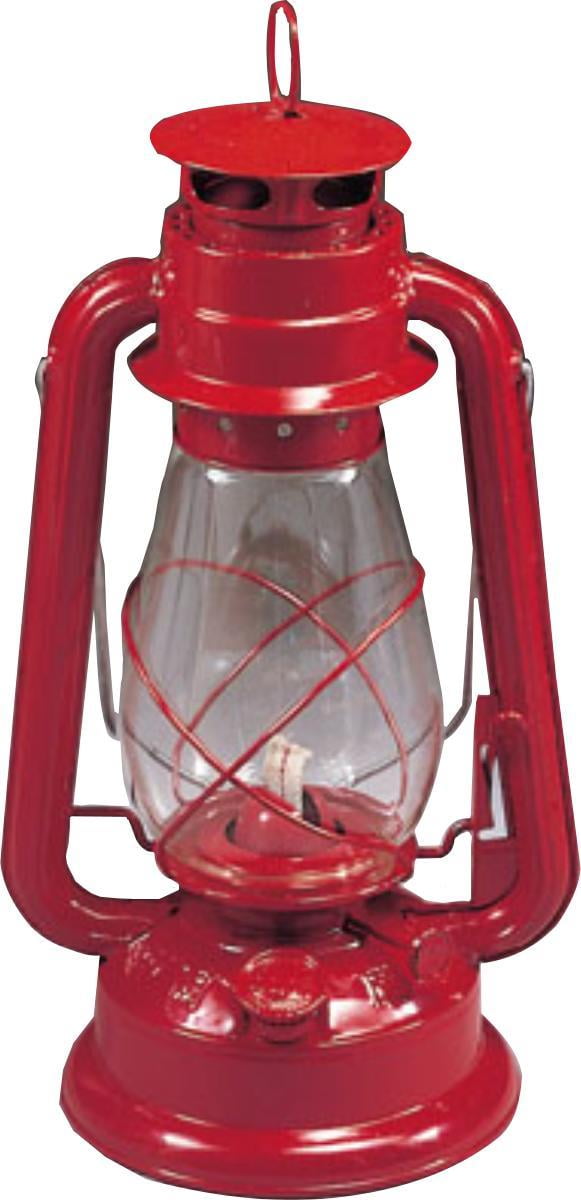 Camping Red 12" Kerosene Lantern With Glass Globe Adjustable Wick Hiking 