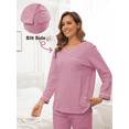 thumbnail image 6 of ANLIQI Women's Pajama Sets 100% cotton Long Sleeve Shirt and Pants Sleepwear Nightwear Soft Pjs Lounge Sets(Dusty Rose, XX-Large), 6 of 8