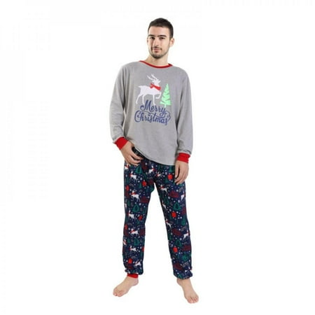 

European and American Casual Home Service Suits Christmas Cartoon Printing Parent-child Suit