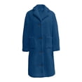 thumbnail image 5 of Fesfesfes Women's Casual Long Fleece Coat Lapel Collar Button Down Midi Length Plush Winter Warm Jacket Outwear with Pockets for Fall Winter Seasonal Daily Wear, 5 of 9