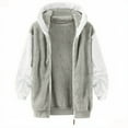 thumbnail image 3 of Abcomgle Girls Fleece Jacket Size 7-8 Colorblock Zip Sherpa Girls Coat Warm Hooded Teddy Hoodie for Girls Winter Fleece Fuzzy Sweater for Girls with Pockets, 3 of 4