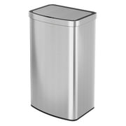 LR8 16 Gallon Motion Sensor Trash Can, 60 Liter Automatic Kitchen Trash Can with Soft Close Lid, Touchless Electronic Smart Stainless Steel Waste Bin for Kitchen, Office, Silver
