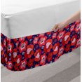 thumbnail image 2 of Poppy Bed Skirt, Flowers of the Spring Season Blossoming Nature Design Abstract Petals, Elastic Bedskirt Dust Ruffle Wrap Around for Bedding Decor, 4 Sizes, Baby Blue Vermilion, by Ambesonne, 2 of 2