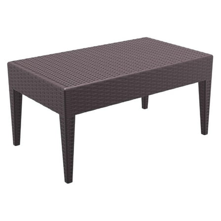 HeSLehs Miami Resin Patio Coffee Table in Brown, Grade