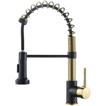 Single Handle Rotates 360 Compatible with Pull-Out Dual, Rinsing Spray Brass Kitchen Sink Tap, Hot and Cold Water Taps