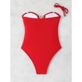 thumbnail image 6 of PNTUTB Summer Women's Resort Swimwear Fashionable Casual Solid-Color Cutout Spaghetti-Strap Ruched One-Piece Bikini Swimsuit with Star Accents, 6 of 7