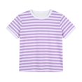 thumbnail image 3 of Tiijoy Girls Casual Striped T Shirt Round Neck Short Sleeve Tshirt, Purple, Sizes 2-13, 3 of 3