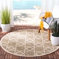 thumbnail image 2 of SAFAVIEH Courtyard Carol Geometric Indoor/Outdoor Area Rug, 6'7" x 6'7" Round, Brown/Beige, 2 of 9