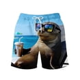 thumbnail image 4 of Telankuip 2026 Summer Funny 3D Animal Graphic Printed Swim Trunk Loose Drawstring Elastic Waisted Beach Shorts with Pockets Lightweight Comfy Holiday Short Pants 2-Sky Blue XXL, 4 of 4
