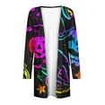 thumbnail image 5 of WXLWZYWL Womens Halloween Cardigan Plus Size Open Front Lightweight Pumkin Bat Spide Web Ghost Witch Print Blouse Cute Spooky Pattern Cardigans, 5 of 6
