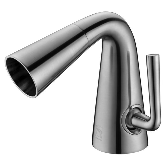ALFI brand AB1788-BN Brushed Nickel Single Hole Cone Waterfall Bathroom Faucet