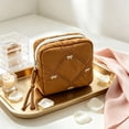 thumbnail image 3 of Holloyiver Quilted Bow Makeup Bag, Coquette Cosmetic Bag Makeup Pouch for Women Girls, Aesthetic Organizer Bags Travel Toiletry Bags For Sanitary Napkins And Daily Essentialss, 3 of 6