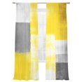 thumbnail image 7 of Oil Painted Yellow Grey Sheer Curtains 84 Inch Length 2 Panels Set, Artwork Geometric Modern Abstract Window Treatment Rod Pocket Curtains Sheers Drapes for Bedroom/Living Room/Kitchen 52"x84"x2, 7 of 7