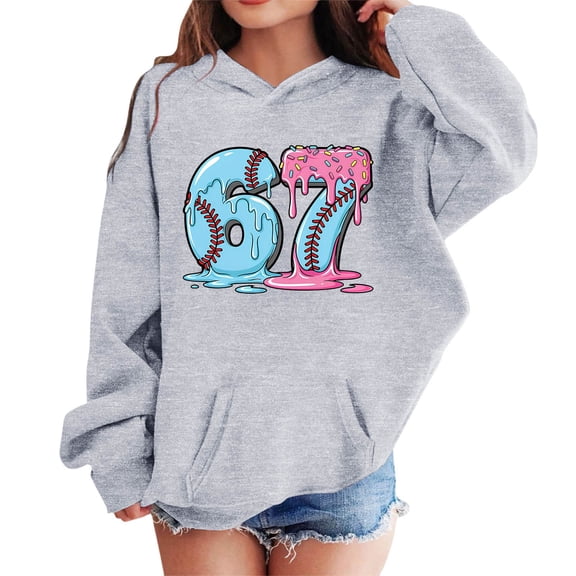 67 Hoodie Kids 6 7 Creams Graphic Hoodies Long Sleeve Comfortable Printed Outfits Back To School Six-Seven Funny Clothes for Girls Fall Winter
