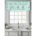thumbnail image 4 of Pink Flamingo Curtain Valances for Windows, White Green Polka Dot Modern Art Kitchen Valance Window Treatment, Light Filtering Block Curtains for Bathroom/Bedroom/Living Room 42'' x 18'', 4 of 9