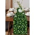 thumbnail image 4 of Green Plant Table Runner Cotton Linen 90 Inch Holiday Dresser Scarves, Spring Leaves Retro Pastoral Botanical Tablerunner for Kitchen Coffee Dining Bedroom Living Room Dinner Scarf Décor 13''x90'', 4 of 9