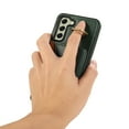 thumbnail image 6 of for Samsung Galaxy S22 Wallet Case with Card Slots, Hand Wrist Strap Rotate Ring Design, Finger Grip Ring PU Leather Magnetic Button Shockproof Purse Phone Cover for Galaxy S22, Green, 6 of 7