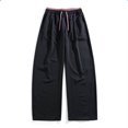 thumbnail image 4 of Aezemi Men Straight Leg Running Pants Fashion Outdoor Elastic Waist Drawstring Workout Long Trousers with Pockets Winter Fall Sports Exercise Trendy Comfy Casual Bottoms XXL, 4 of 7